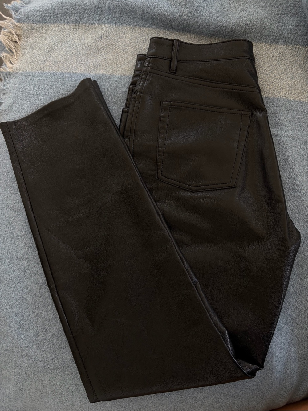 Wilfred Straight-Leg Faux Leather Pants in Black